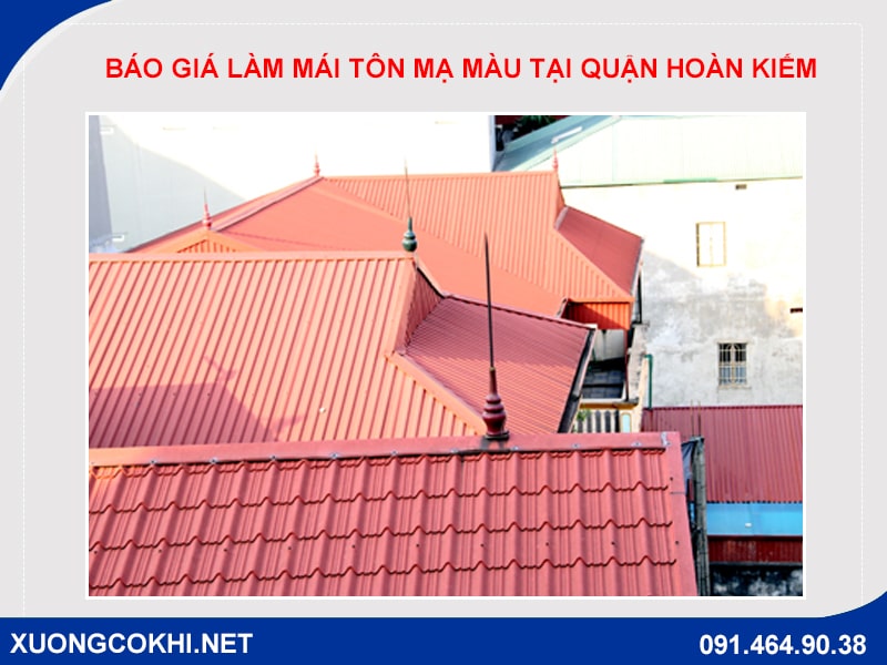 Báo giá làm mái tôn mạ màu tại quận Hoàn Kiếm