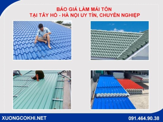 Báo giá làm mái tôn tại quận Tây Hồ, Hà Nội