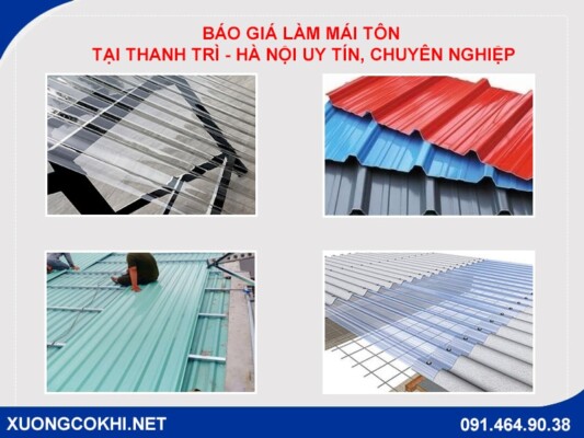 Bảng báo giá làm mái tôn tại Thanh Trì, Hà Nội