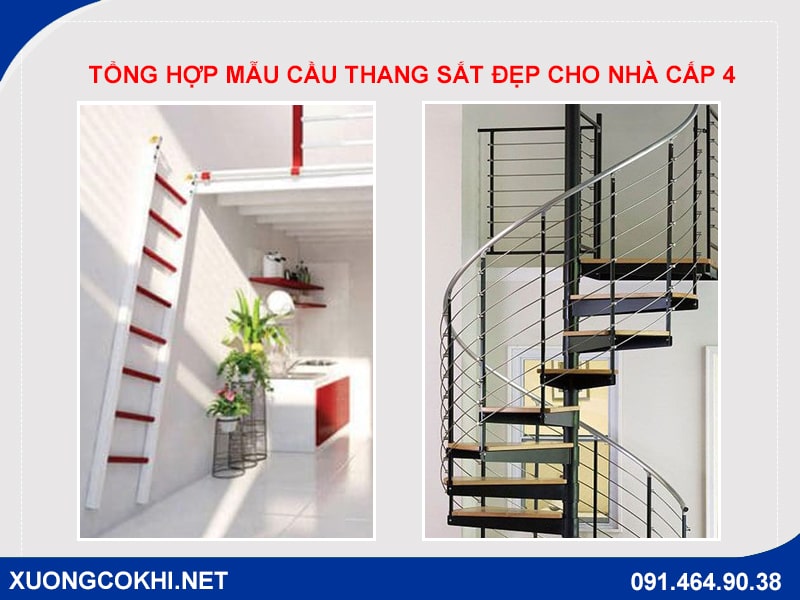 Báo giá cầu thang sắt cho nhà cấp 4 rẻ nhất Hà Nội