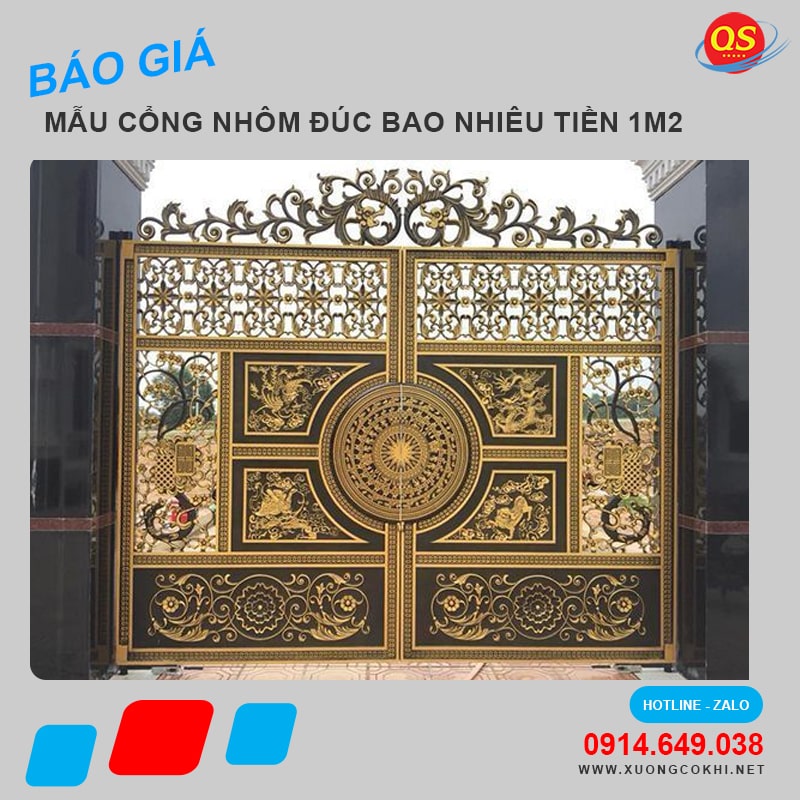 Cổng nhôm đúc bao nhiêu tiền một mét vuông?