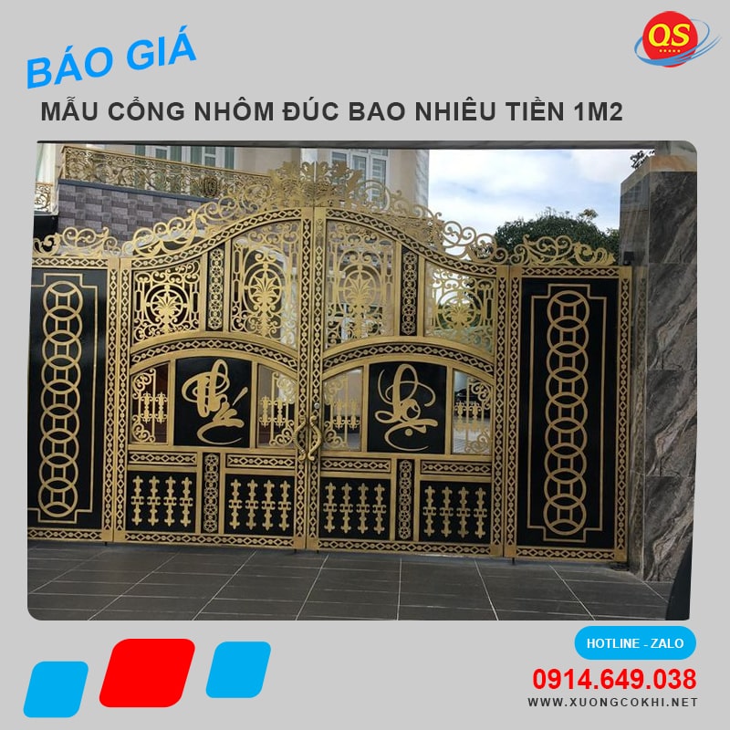 Cổng nhôm đúc bao nhiêu tiền một mét vuông?