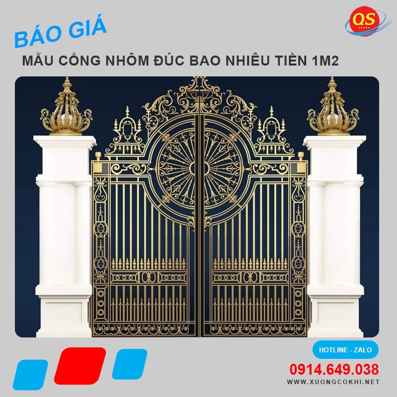 Cổng nhôm đúc bao nhiêu tiền một mét vuông?