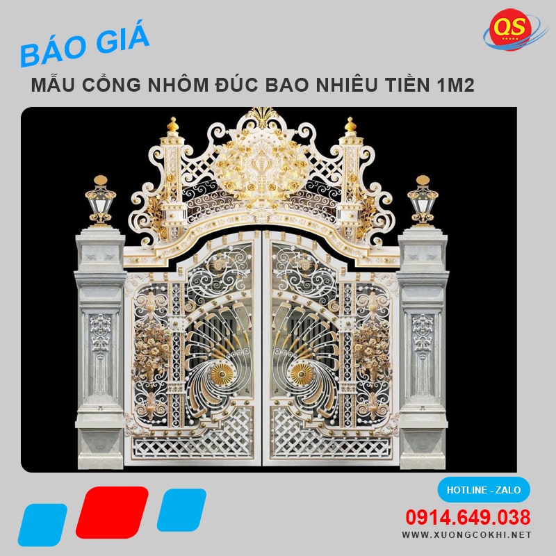 Cổng nhôm đúc bao nhiêu tiền một mét vuông?