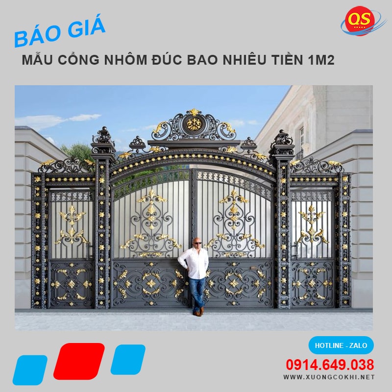 Cổng nhôm đúc bao nhiêu tiền một mét vuông?