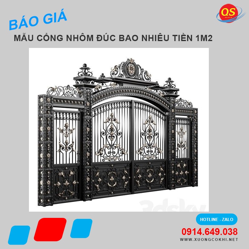 Cổng nhôm đúc bao nhiêu tiền một mét vuông?