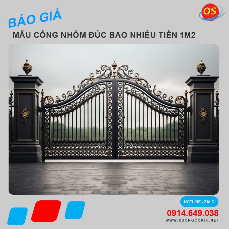 Cổng nhôm đúc bao nhiêu tiền một mét vuông?