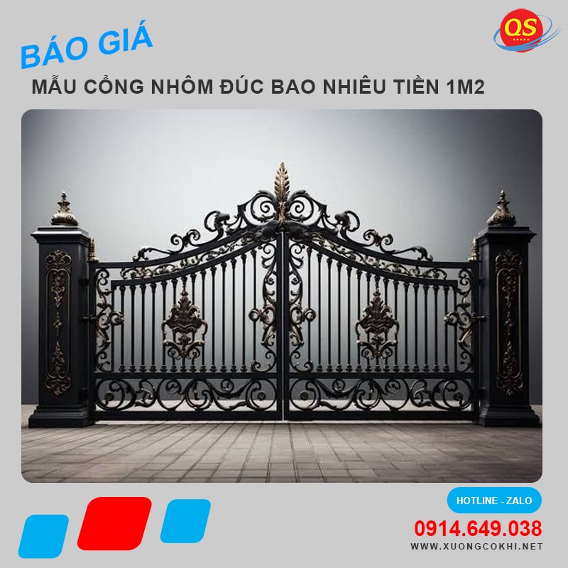Cổng nhôm đúc bao nhiêu tiền một mét vuông?