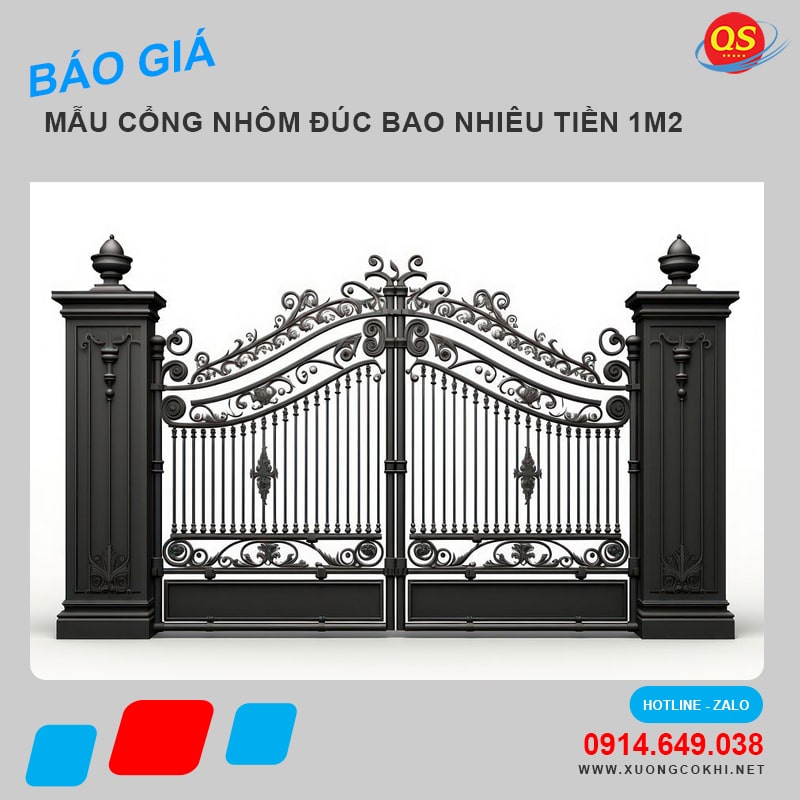 Cổng nhôm đúc bao nhiêu tiền một mét vuông?