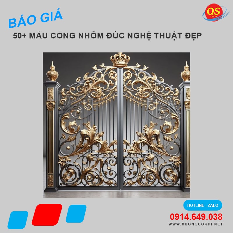 Báo giá, thi công 88+ mẫu cổng nhôm đúc nghệ thuật đẹp nhất