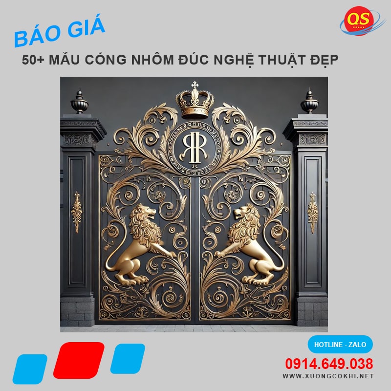 Báo giá, thi công 88+ mẫu cổng nhôm đúc nghệ thuật đẹp nhất