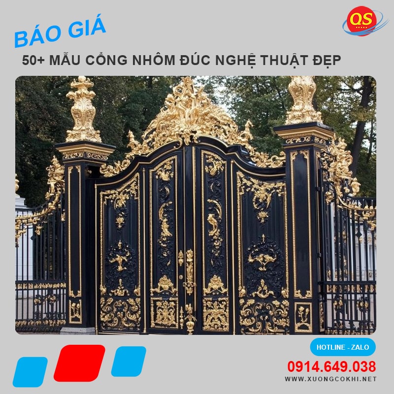 Báo giá, thi công 88+ mẫu cổng nhôm đúc nghệ thuật đẹp nhất