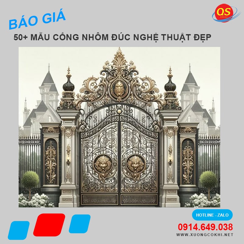 Báo giá, thi công 88+ mẫu cổng nhôm đúc nghệ thuật đẹp nhất