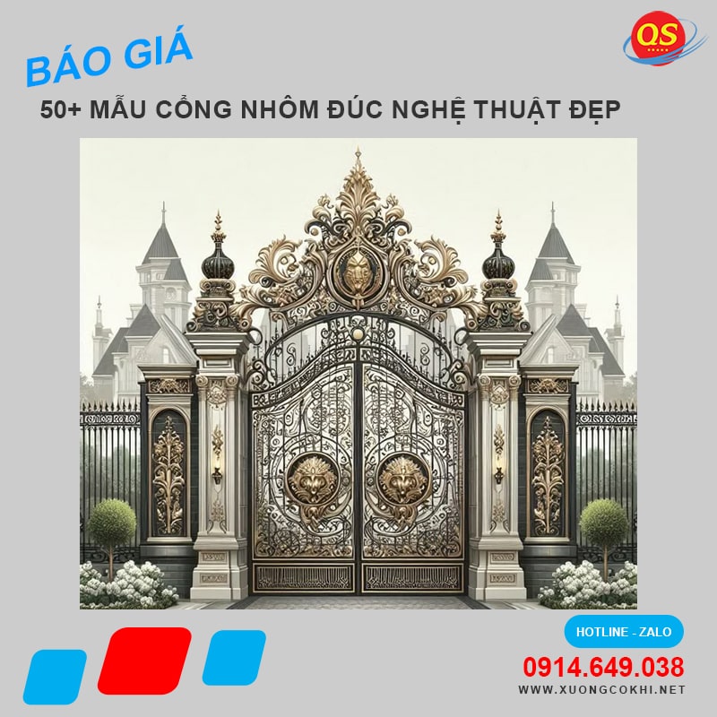 Báo giá, thi công 88+ mẫu cổng nhôm đúc nghệ thuật đẹp nhất