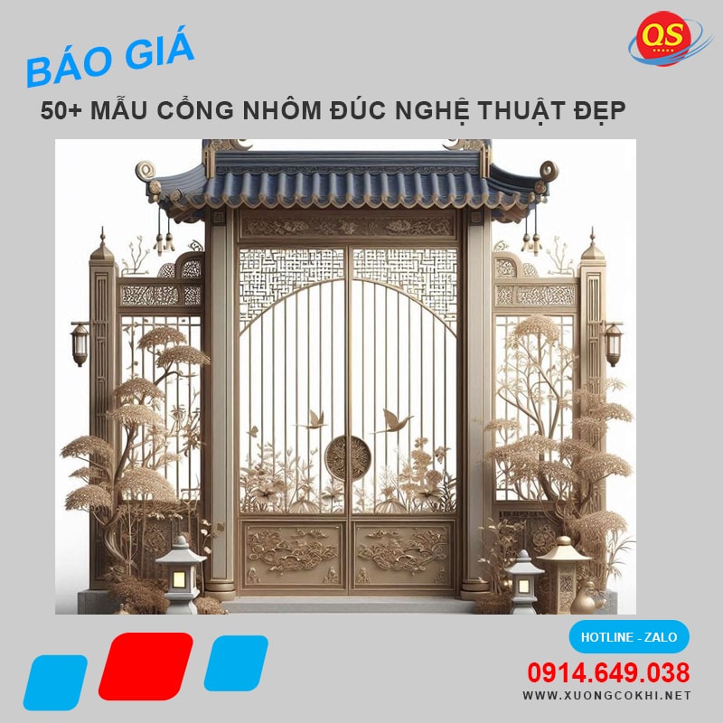 Báo giá, thi công 88+ mẫu cổng nhôm đúc nghệ thuật đẹp nhất