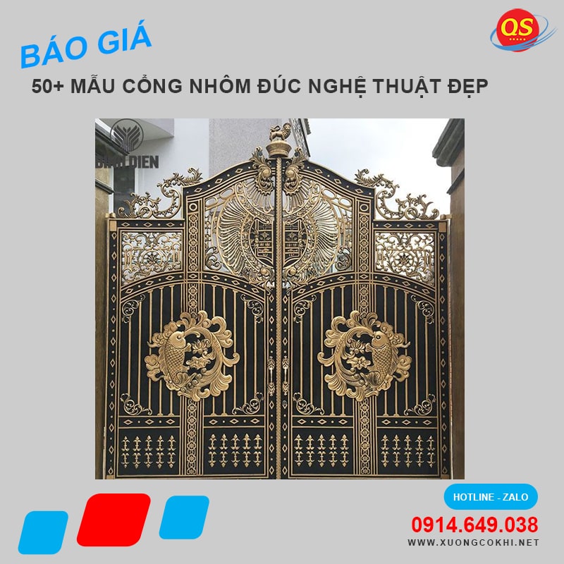 Báo giá, thi công 88+ mẫu cổng nhôm đúc nghệ thuật đẹp nhất