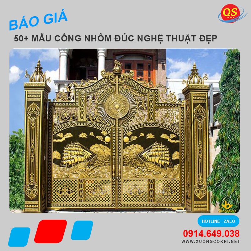 Báo giá, thi công 88+ mẫu cổng nhôm đúc nghệ thuật đẹp nhất