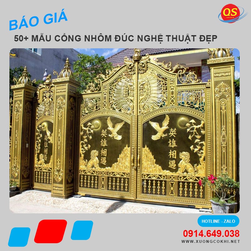 Báo giá, thi công 88+ mẫu cổng nhôm đúc nghệ thuật đẹp nhất