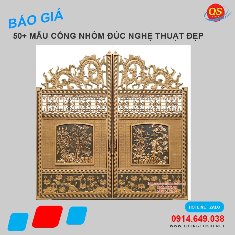 Báo giá, thi công 88+ mẫu cổng nhôm đúc nghệ thuật đẹp nhất