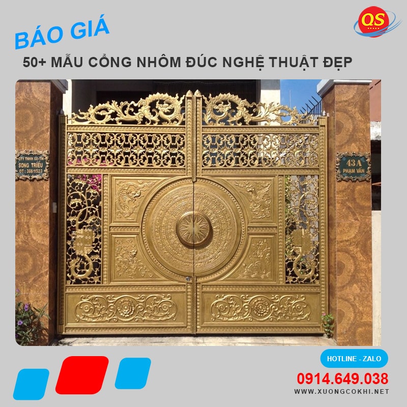 Báo giá, thi công 88+ mẫu cổng nhôm đúc nghệ thuật đẹp nhất