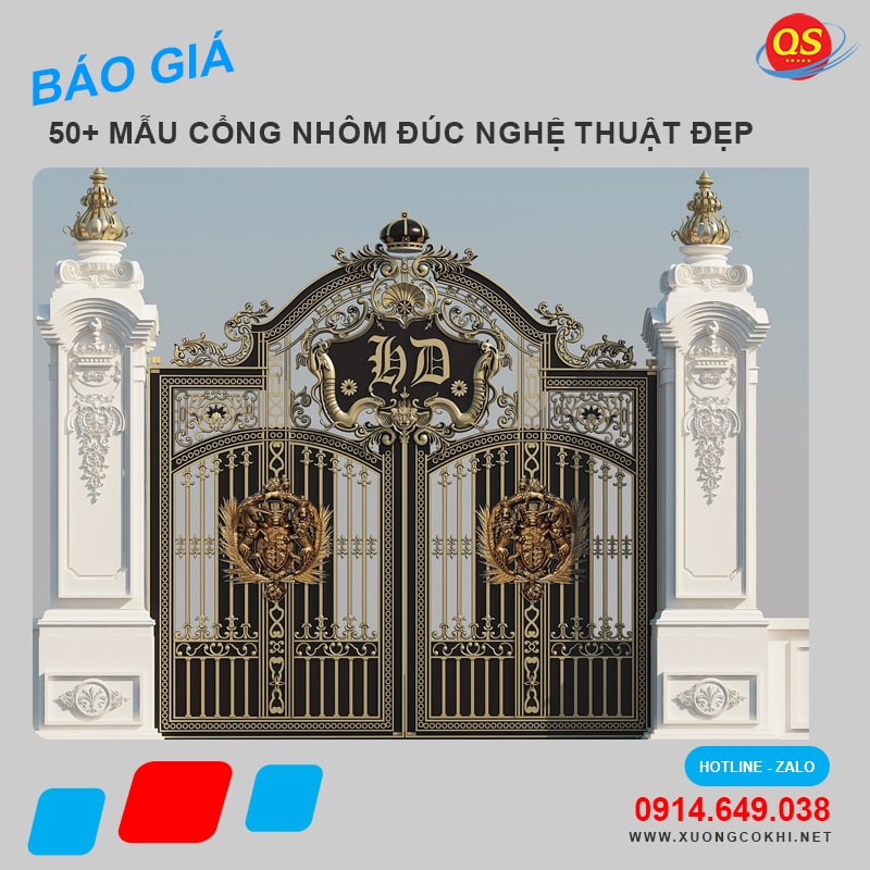 Báo giá, thi công 88+ mẫu cổng nhôm đúc nghệ thuật đẹp nhất