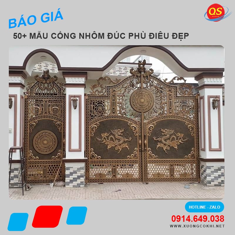 50+ mẫu cổng nhôm đúc phù điêu đẹp mang ý nghĩa phong thủy