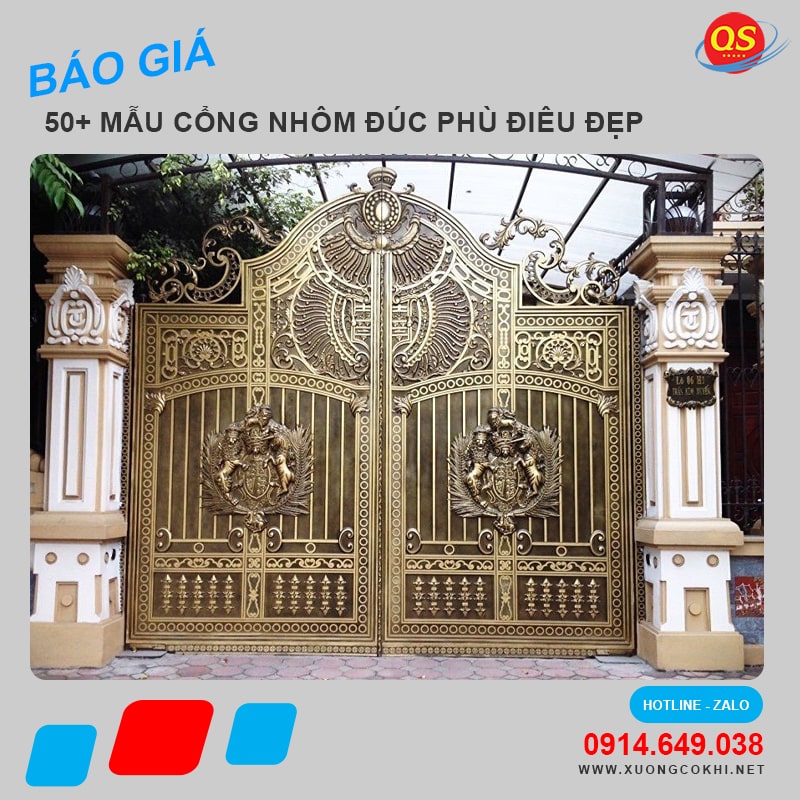 50+ mẫu cổng nhôm đúc phù điêu đẹp mang ý nghĩa phong thủy