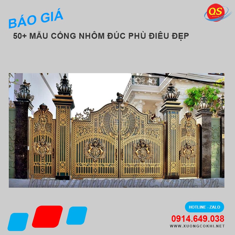 50+ mẫu cổng nhôm đúc phù điêu đẹp mang ý nghĩa phong thủy