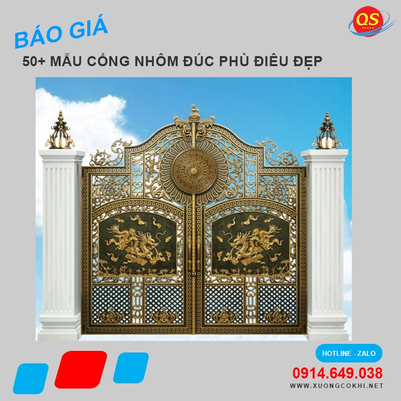 50+ mẫu cổng nhôm đúc phù điêu đẹp mang ý nghĩa phong thủy