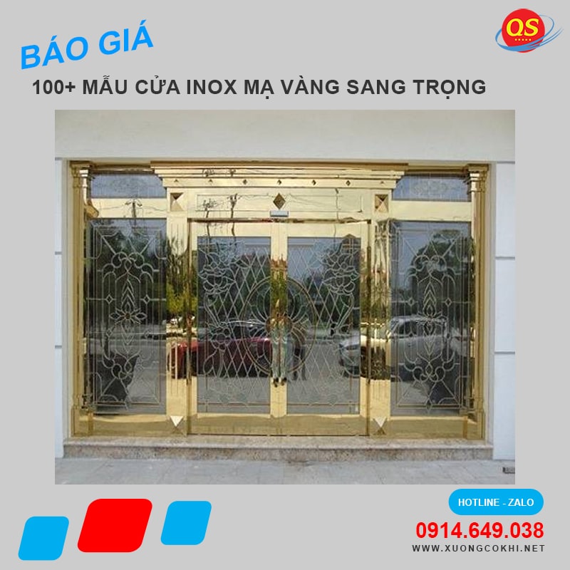 Tổng hợp và báo giá mẫu cửa inox mạ vàng đẹp, hiện đại