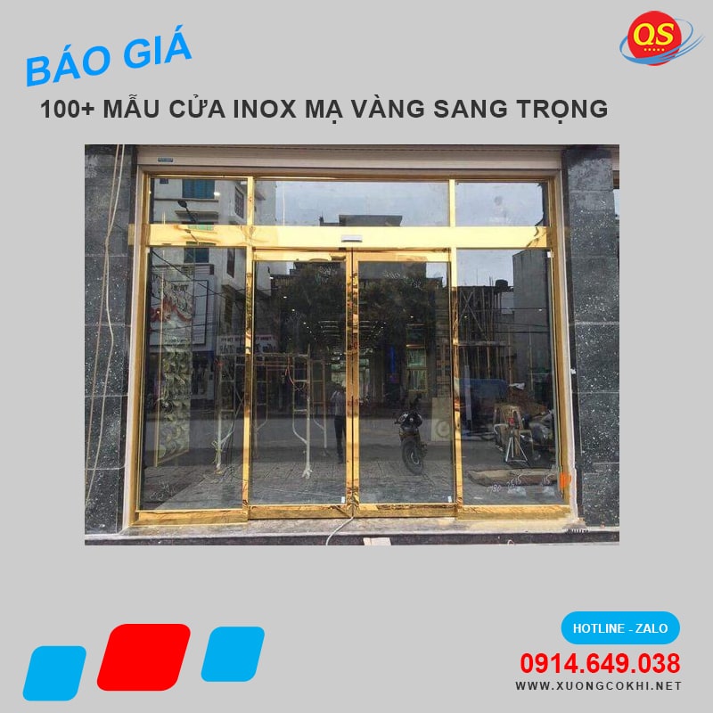 Tổng hợp và báo giá mẫu cửa inox mạ vàng đẹp, hiện đại