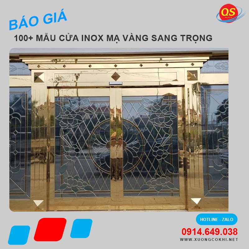 Tổng hợp và báo giá mẫu cửa inox mạ vàng đẹp, hiện đại
