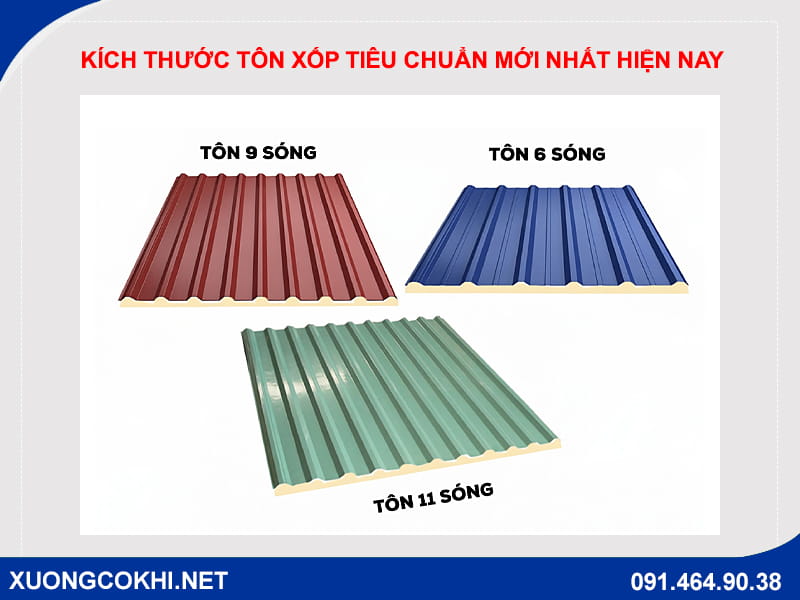 Kích thước tôn xốp tiêu chuẩn mới nhất hiện nay