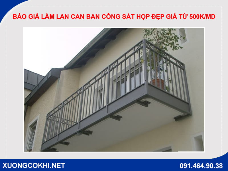 Báo giá làm lan can ban công sắt hộp đẹp giá từ 500k/md