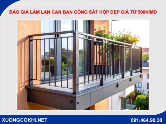 Báo giá làm lan can ban công sắt hộp đẹp giá từ 500k/md