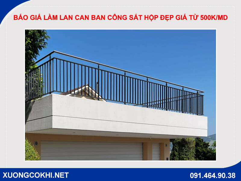 Báo giá làm lan can ban công sắt hộp đẹp giá từ 500k/md