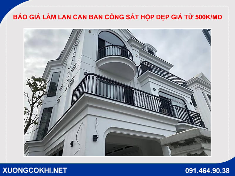 Báo giá làm lan can ban công sắt hộp đẹp giá từ 500k/md