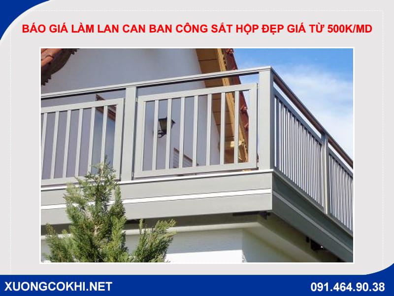 Báo giá làm lan can ban công sắt hộp đẹp giá từ 500k/md