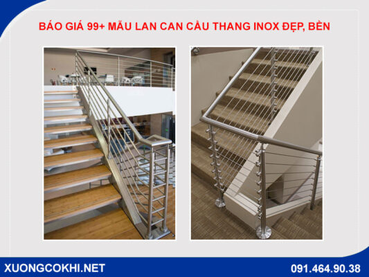 Báo giá 99+ mẫu lan can cầu thang inox đẹp, bền, giá rẻ