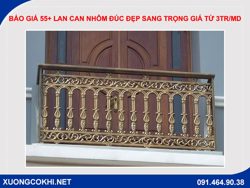 Báo giá 55+ lan can nhôm đúc đẹp sang trọng giá từ 3tr/md