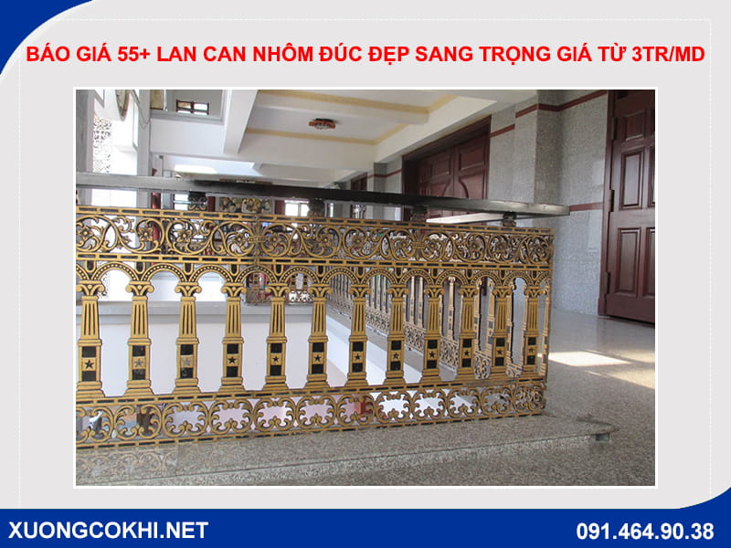 Báo giá 55+ lan can nhôm đúc đẹp sang trọng giá từ 3tr/md