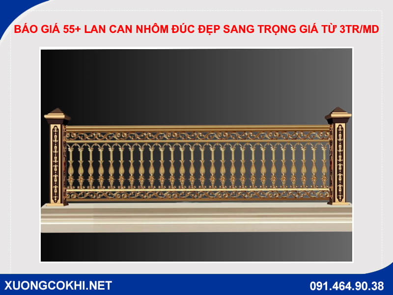 Báo giá 55+ lan can nhôm đúc đẹp sang trọng giá từ 3tr/md