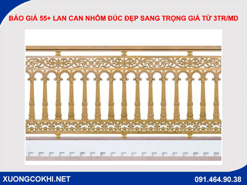 Báo giá 55+ lan can nhôm đúc đẹp sang trọng giá từ 3tr/md