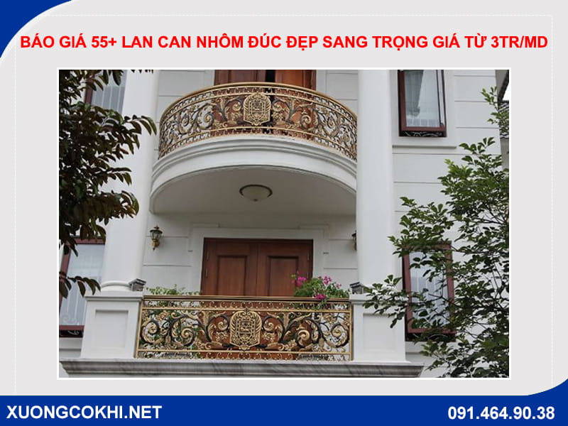 Báo giá 55+ lan can nhôm đúc đẹp sang trọng giá từ 3tr/md