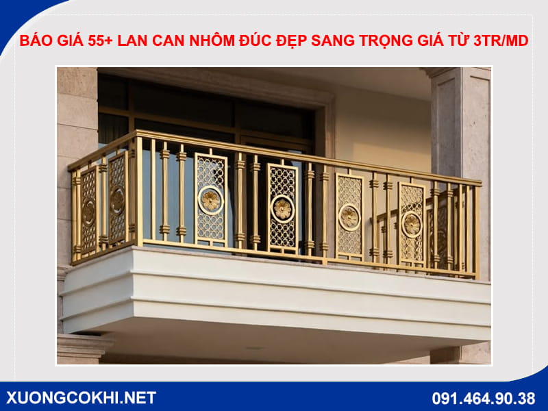 Báo giá 55+ lan can nhôm đúc đẹp sang trọng giá từ 3tr/md
