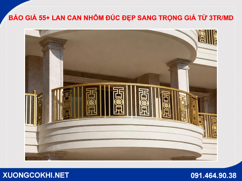 Báo giá 55+ lan can nhôm đúc đẹp sang trọng giá từ 3tr/md