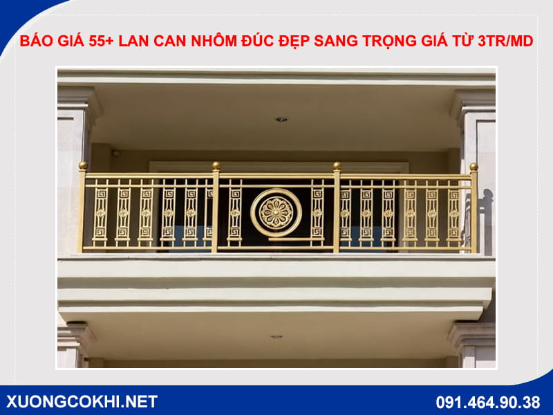 Báo giá 55+ lan can nhôm đúc đẹp sang trọng giá từ 3tr/md