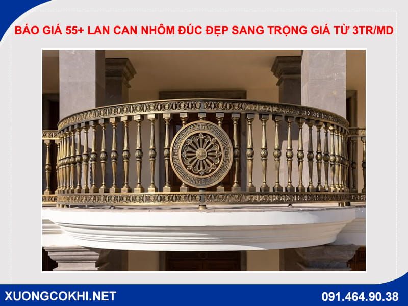 Báo giá 55+ lan can nhôm đúc đẹp sang trọng giá từ 3tr/md
