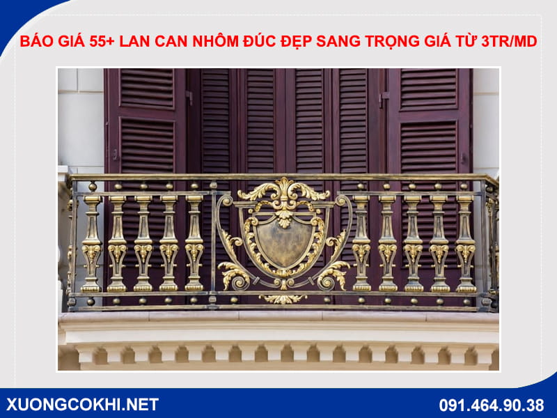 Báo giá 55+ lan can nhôm đúc đẹp sang trọng giá từ 3tr/md