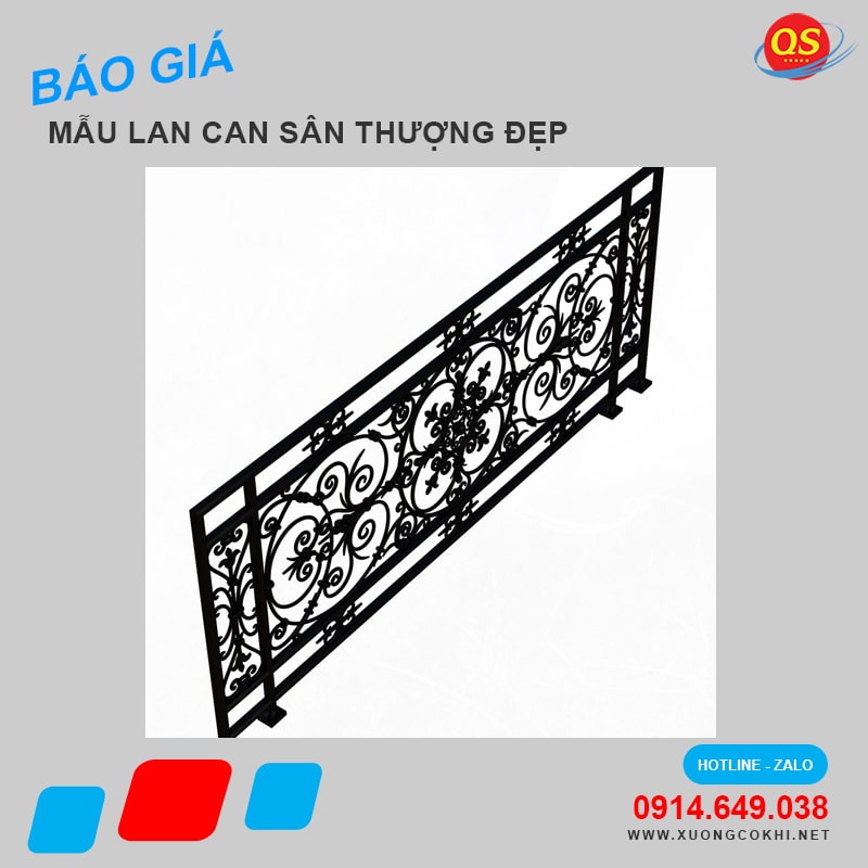 Báo giá 58+ mẫu lan can sắt sân thượng đẹp, độ bền cao